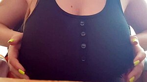 Excited Student Teases Her Big Tits on Camera for Luxury Orgasm