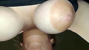 Milf with big dangling udders expertly sucking a hard cock
