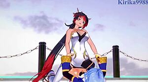 Amari Aquamarine And Kaguya Nanbu And Suzuka-Hime Intense Lesbian Play And Futanari Sex