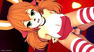 she's scorching in cosplay bikini on the bed