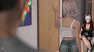 Is this beautiful blonde teen cosplayer flashing under see-through skirt?