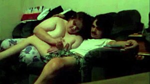 Wife deepthroats husband dick then gets fucked and pussy creampie!