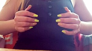 Excited Student Teases Her Big Tits on Camera for Luxury Orgasm