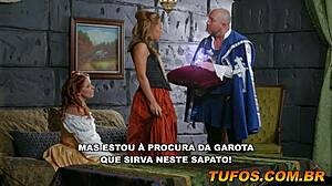 Two Hot Maidens Sucking Servant's Cock in Cinderella Parody!