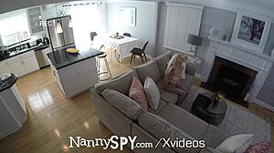 Nannyspy Elsa Jean Caught Flirting with Boss on Hidden Cam