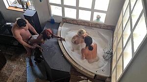 Chubby Indian Girls Dominate One Guy in Wild Reverse Gangbang Orgy