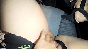 Latina Touches Wet Vagina Alone In Car