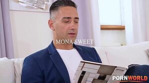 Ukrainian stewardess Mona Sweet craves hard cock after flight