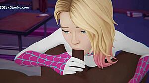 spidey gwen stacy and miles in open-window doggy action