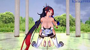 Amari Aquamarine And Kaguya Nanbu And Suzuka-Hime Intense Lesbian Play And Futanari Sex