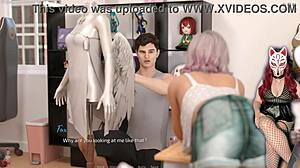 Is this beautiful blonde teen cosplayer flashing under see-through skirt?