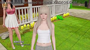 ripples 40 features big tits and cumshot in 3d anime game.