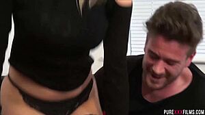 Amber Jayne's Big Tits Covered in Cum from Hard Screwing