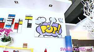 अलीना लोपेज ने गंदी ब्लोजॉब टैलेंट दिखाया निगलकर