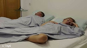 Bi Girlfriend Sneaks into Married Couple's Bedroom for Threesome with Scissor Action