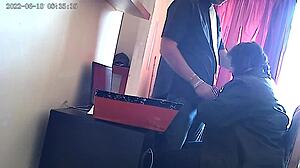 CCTV caught secretary sucking boss's cock at work, damn! 😲