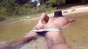River bath leads to hot fuck?