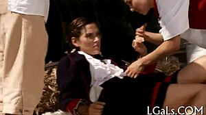 Two girls play with sex toy