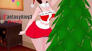 Helen Parr as Elastigirl Sucks Wrong Santa in Fantasy