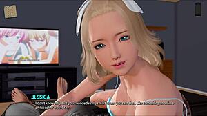 Clothes ripped on sexy anime hentai babe with big tits