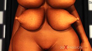 hot ebony with huge boobs in restraints is ready for intense anal sex