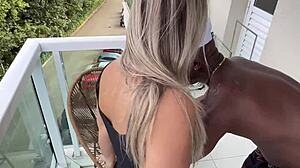 Caught Fucking On Balcony, Big Black Cock Pounds My Pussy Hard
