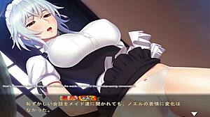 In Maid-san and Boin Noel 2, the maid with big tits swallows cum in this hentai game