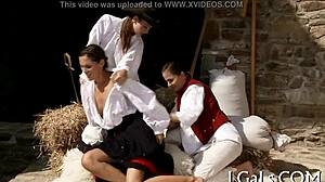 Two girls play with sex toy