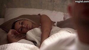 The girl decided to have sex with a guy instead of watching TV.