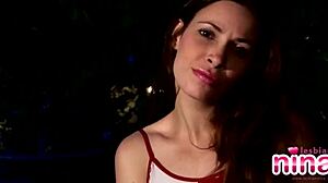 two teens have fun outdoors stripping and climbing