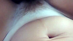 Tanned milf rides big cock outdoors and milks it on her belly in homemade pov