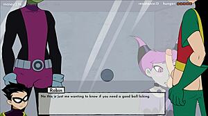 raven gives handjob in 18titans episode 13