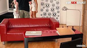Busty Czech newcomer Anabell goes all in during casting