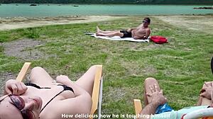 Watching a voyeur jerk off at the beach while I touch myself 😜