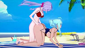 Cagliostro, Chris Yukine, and Maria Cadenzavna Eve in Wild Futanari Hentai Sex