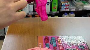 asian ladyboy teases in thong at convenience store