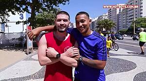 Young Cariocas drill the Russian tourist's tight backside hard