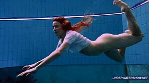 I’m stunned by Marketa’s amazing hairy underwater show at the pool.