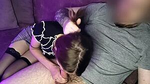 i got excited about the girl sitting next to me in stockings and skirt. i sucked her mouth - sunako kirishiki