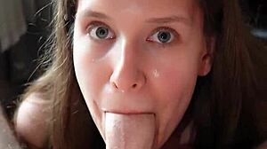 Looking in your eyes while sucking your dick and balls until you cum in my mouth