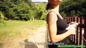 i, the euro teen slut in glasses, get a facial from neighbor