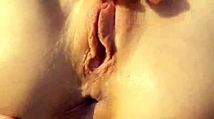 Blonde in Fishnets Gets Ass to Mouth and Creampied Outdoors