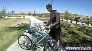 Horny petite babes taking hot cock ride one at a time