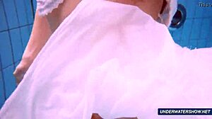 I’m stunned by Marketa’s amazing hairy underwater show at the pool.