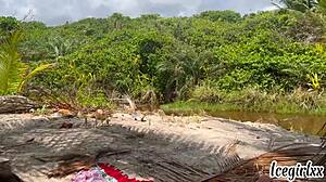 She Got Wet From Sunscreen And He Came In My Mouth!