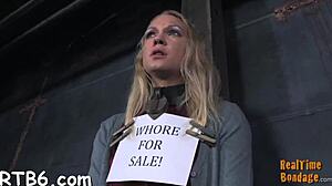 hot babe smooth ass whipped during bondage