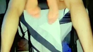 When alone at home, neighbor delivers cock leading to squirt orgasm.