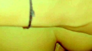 When alone at home, neighbor delivers cock leading to squirt orgasm.