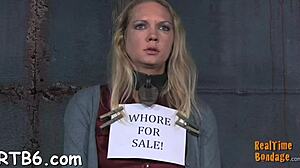 hot babe smooth ass whipped during bondage