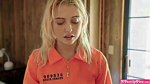 Scared teen stepsisters pranked by stepbro with monster cock blowjob! Halloween taboo sex explodes.